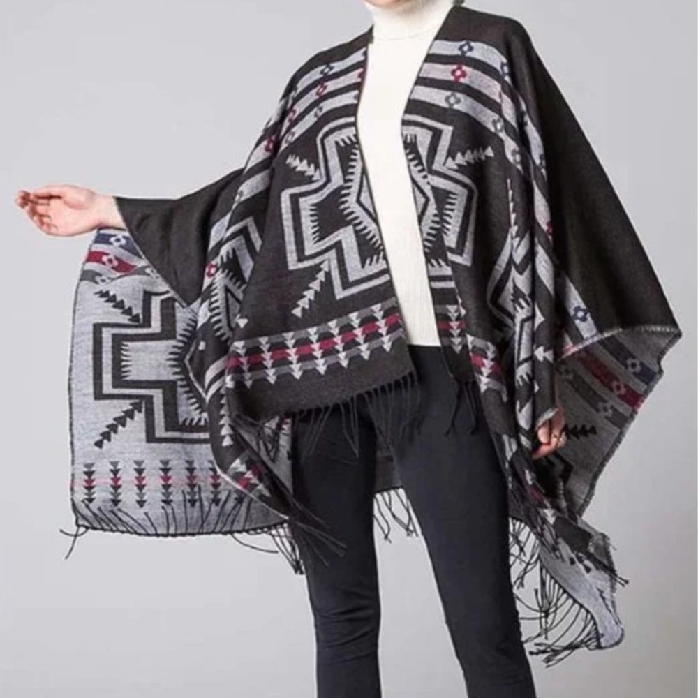 Charlotte Rouse Fringed Shaw Jacket one size